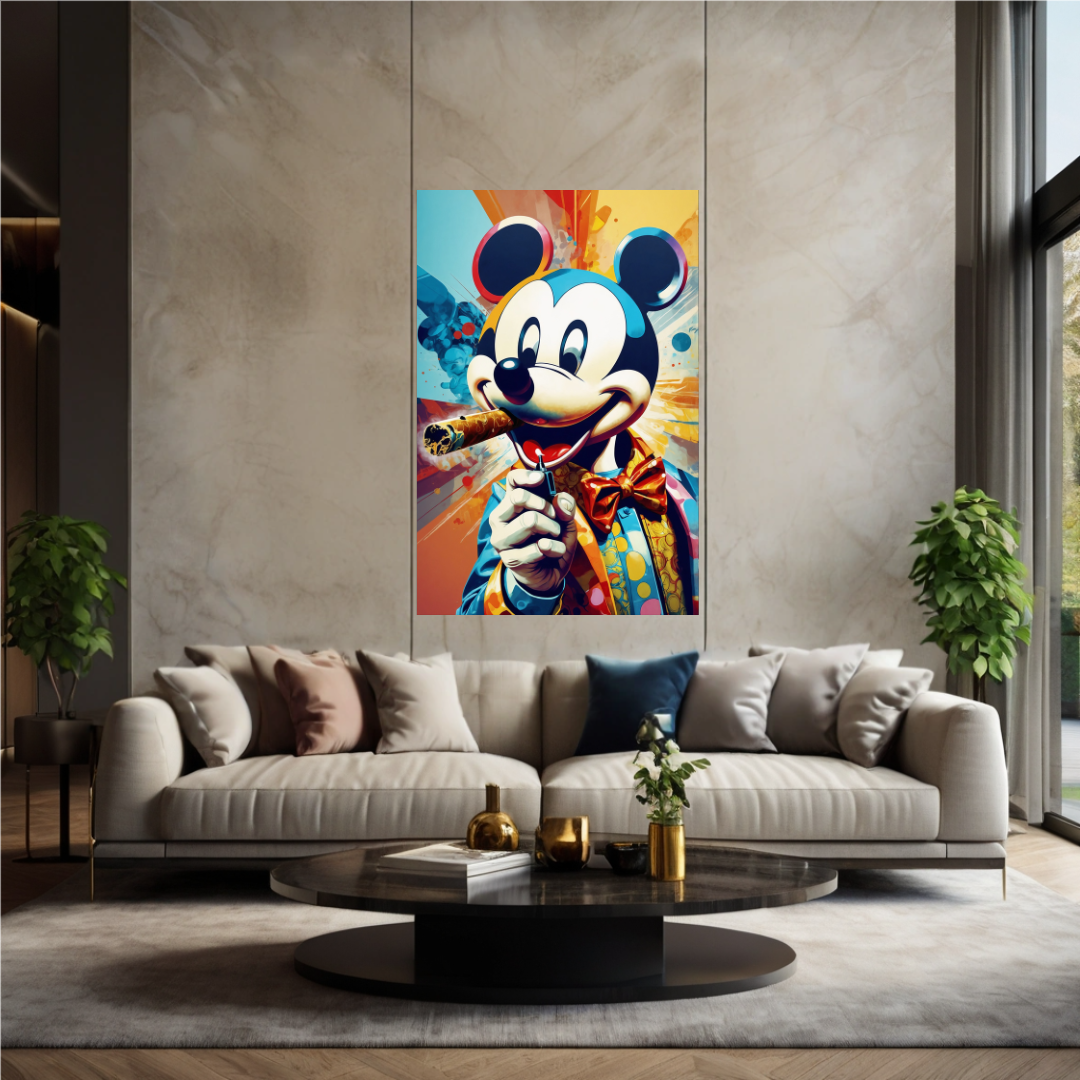 Toiles - Mickey Mouse Fumant un Cigare