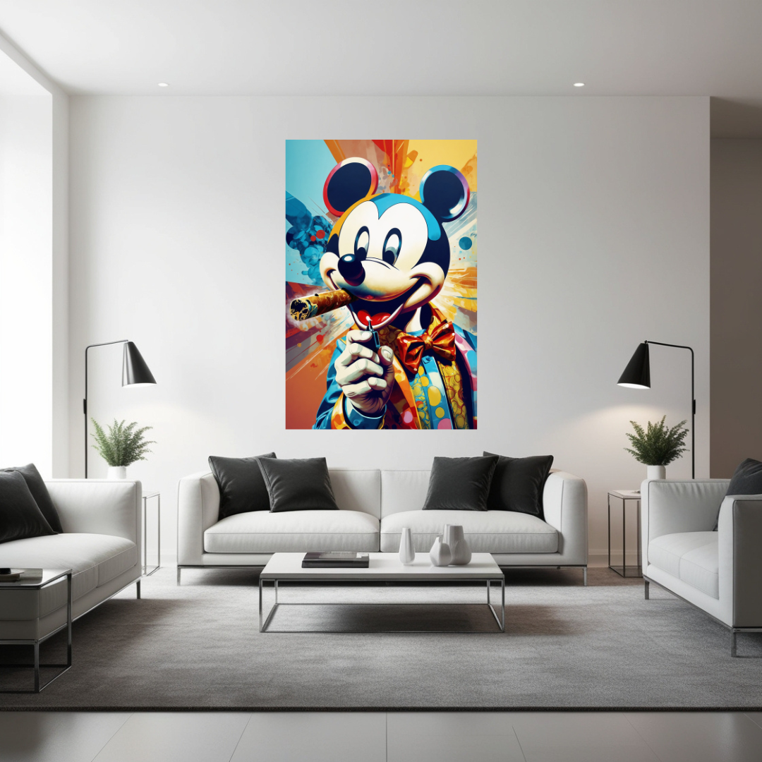 Toiles - Mickey Mouse Fumant un Cigare