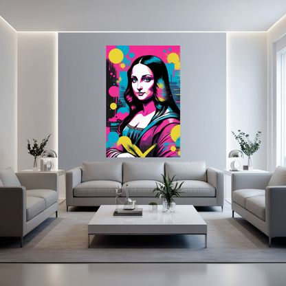 Toile Monalisa au style Pop Art sans un salon contemporain