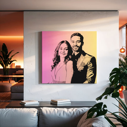 Toile Personnalisée - Votre Photo Style Transparent sur Fond de Couleur DÉGRADÉE